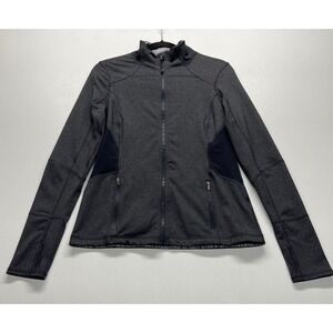Kirkland Women's Charcoal Grey  Zip Active Jacket Medium Thumbholes Mesh Back
